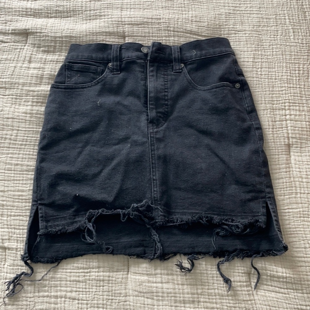 Madewell black denim skirt